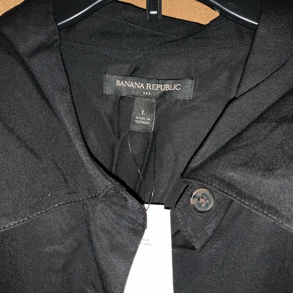 COPY - Banana Republic Black Belted 100 Tencel Shirtdress Large brand new never…